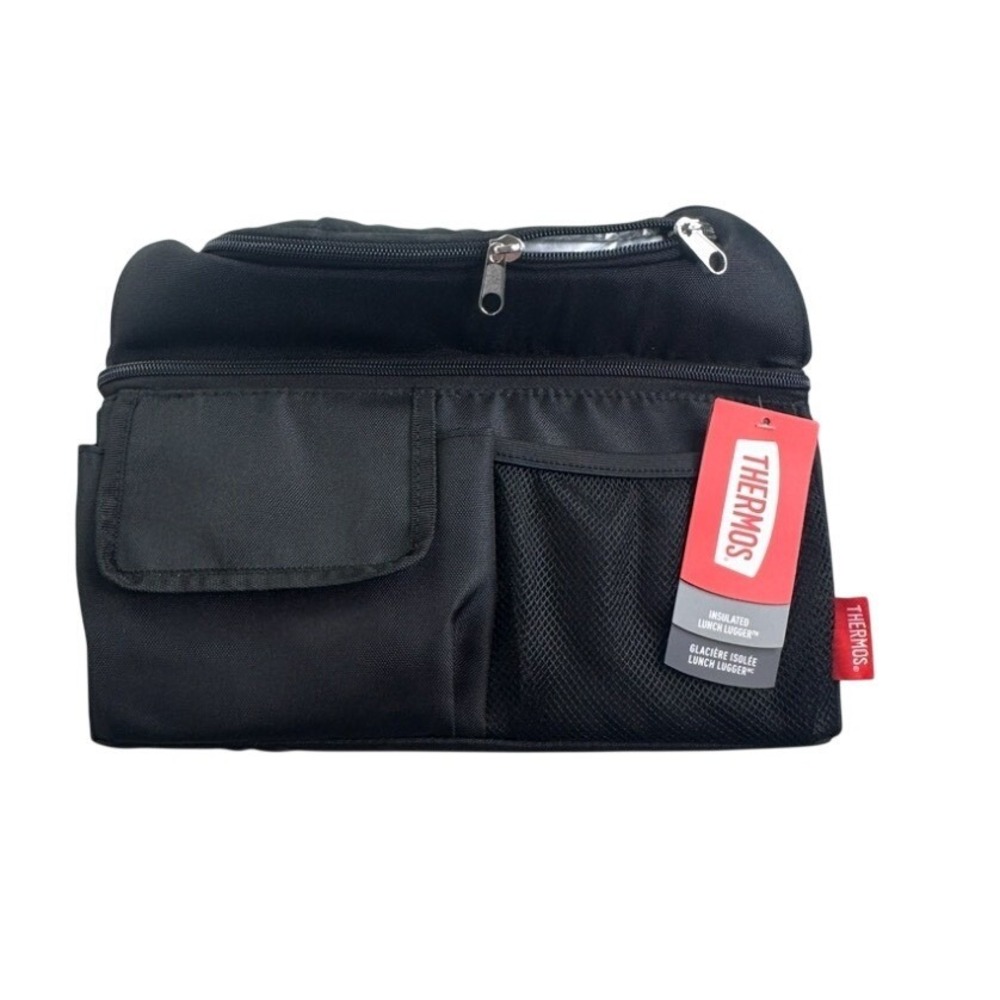 Thermos Insulated Lunch Lugger Cooler Bag Black IsoTec Layered Insulation NWT